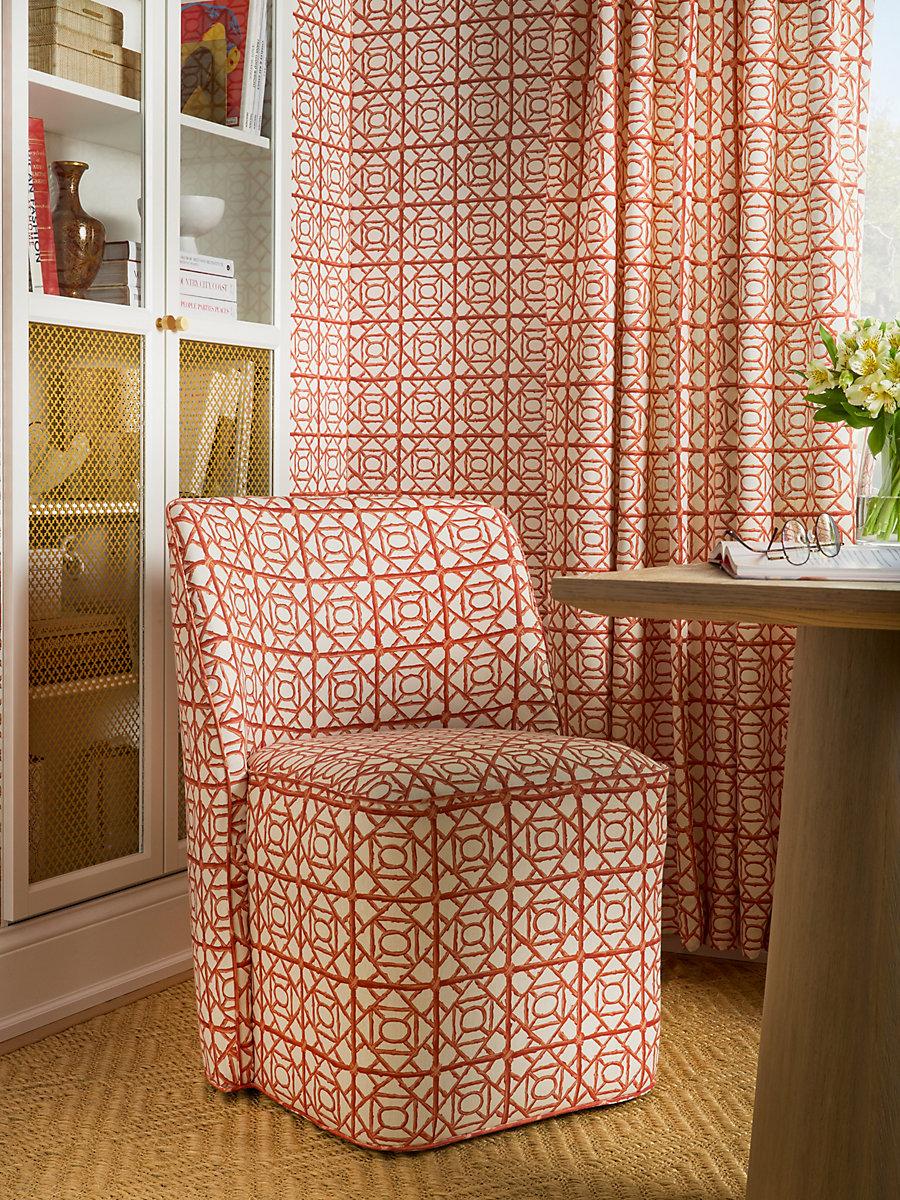 Scalamandre Ormond Fret Wallcovering Lacquer Red Wallpaper
