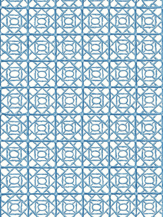 Scalamandre Ormond Fret Wallcovering Cobalt Wallpaper