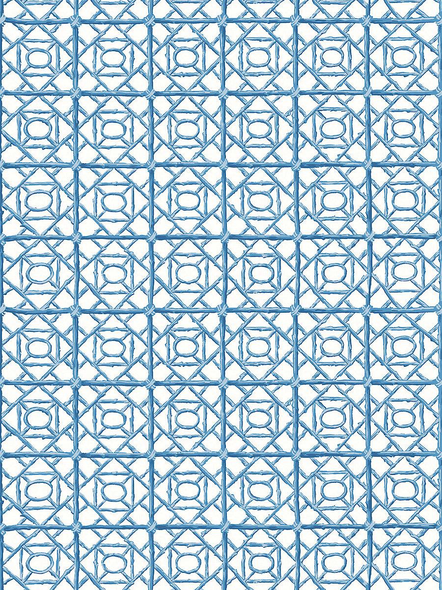 Scalamandre Ormond Fret Wallcovering Cobalt Wallpaper