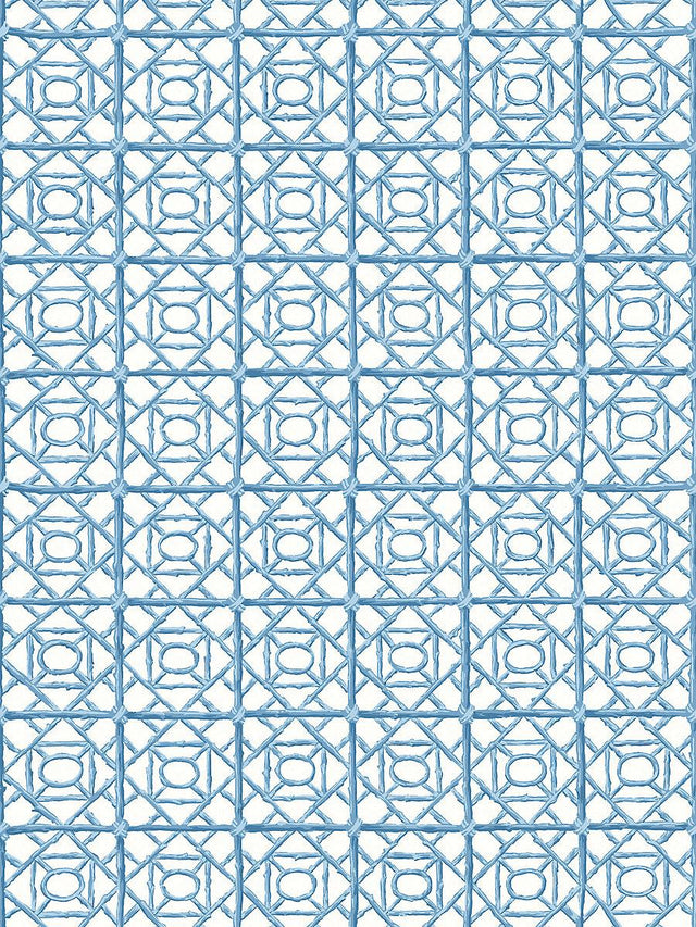 Scalamandre Ormond Fret Wallcovering Misty Blue Wallpaper