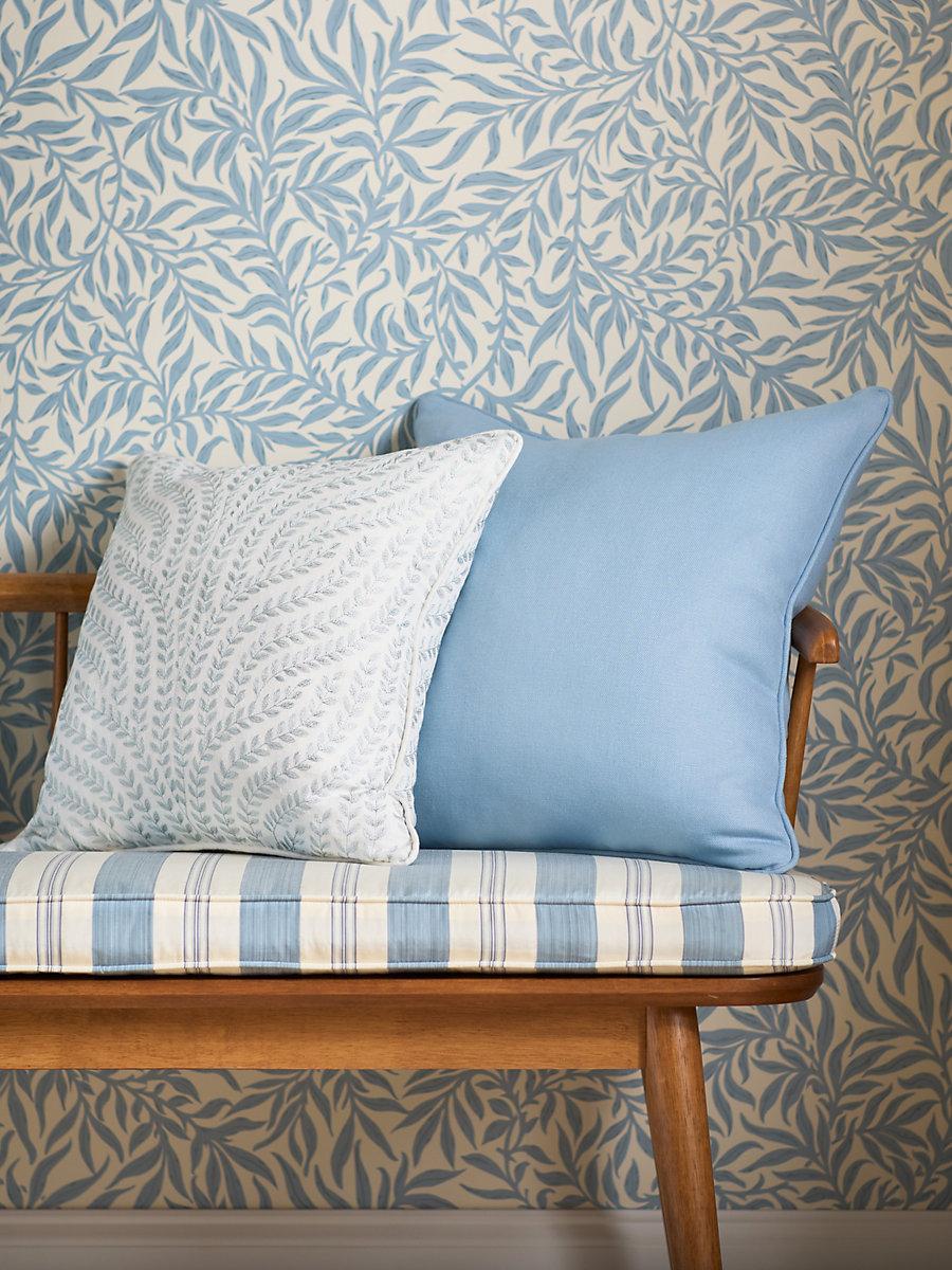 Scalamandre Willow Wallcovering Misty Blue Wallpaper