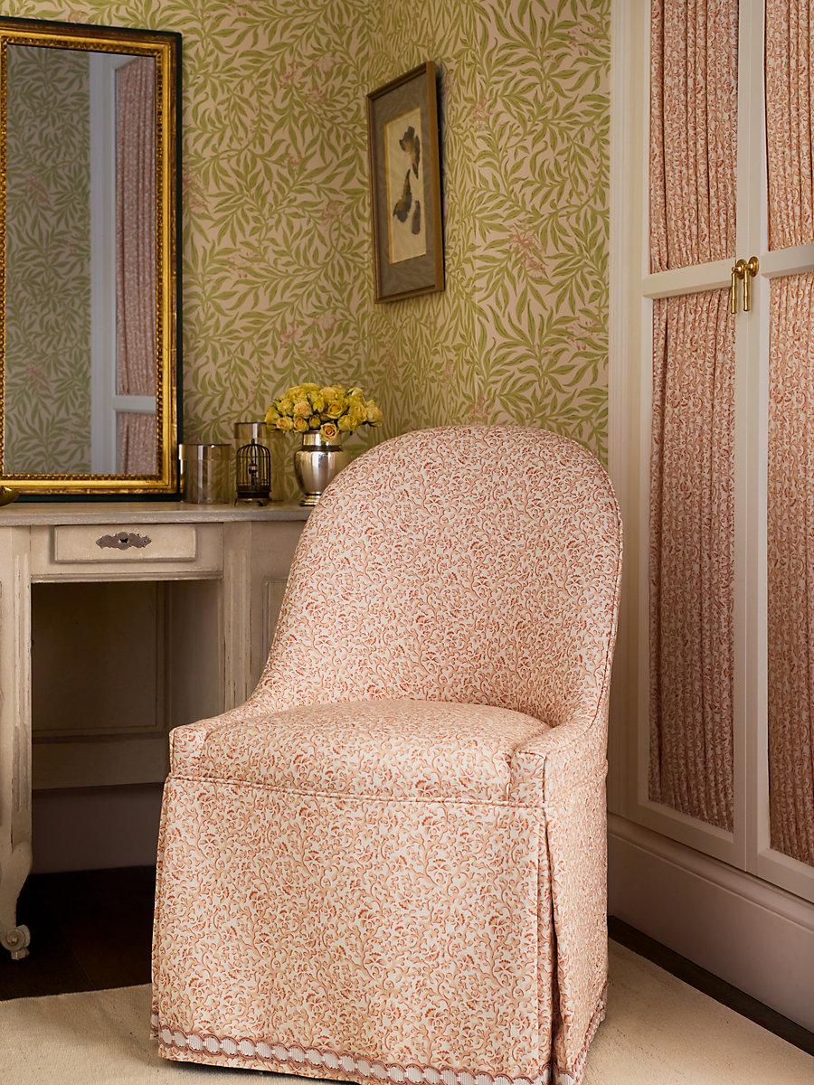 Scalamandre Honeysuckle Wallcovering Lime Peach Wallpaper