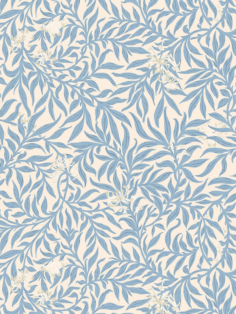 Scalamandre Honeysuckle Wallcovering Misty Blueberry Wallpaper