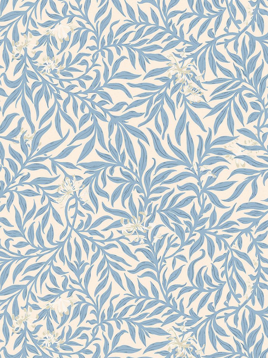 Scalamandre Honeysuckle Wallcovering Misty Blueberry Wallpaper
