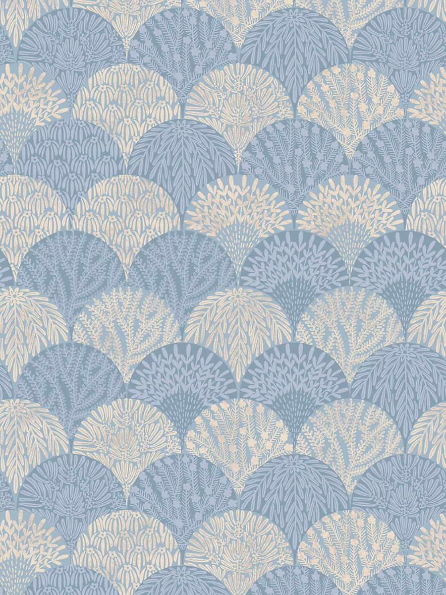 Scalamandre Herb Garden Wallcovering Blue Shadow Wallpaper