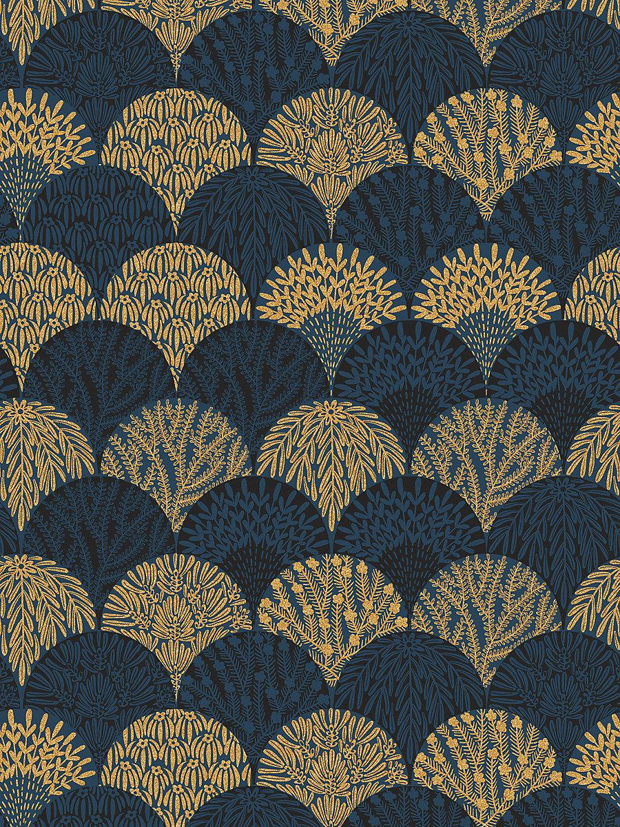 Scalamandre Herb Garden Wallcovering Midnight Wallpaper