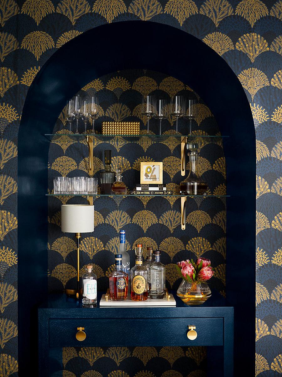 Scalamandre Herb Garden Wallcovering Midnight Wallpaper