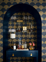 Scalamandre Herb Garden Wallcovering Midnight Wallpaper