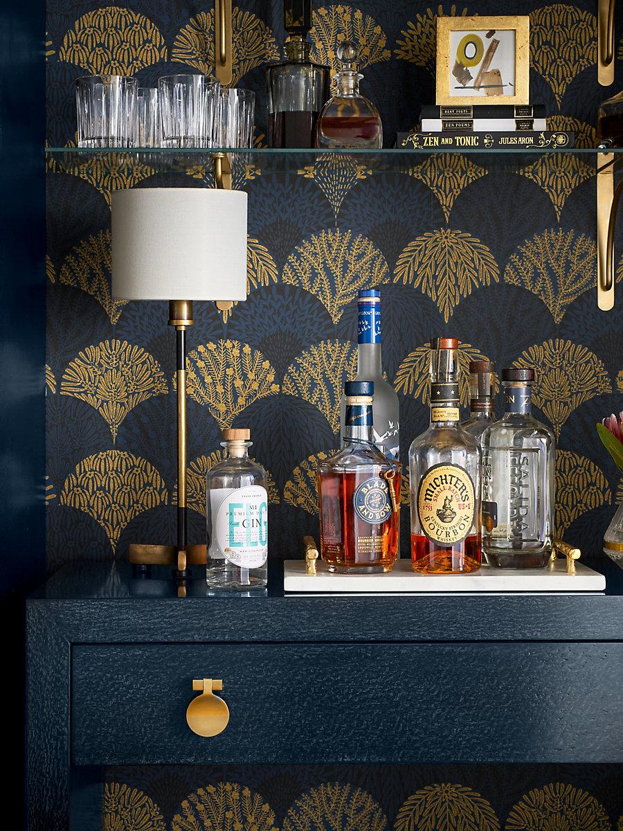 Scalamandre Herb Garden Wallcovering Midnight Wallpaper