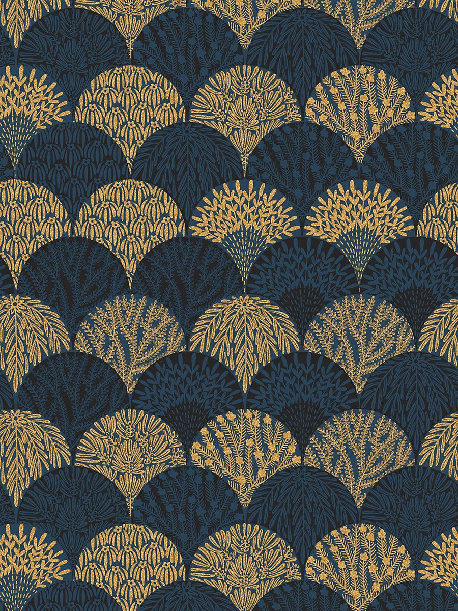 Scalamandre Herb Garden Wallcovering Midnight Wallpaper