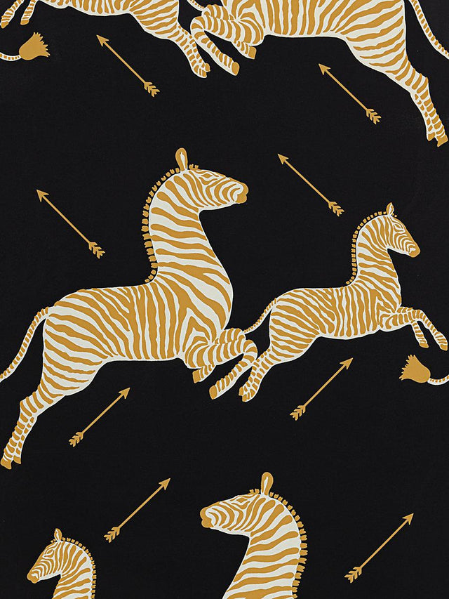 Scalamandre Zebras - Wallpaper - Trimmed Black Wallpaper