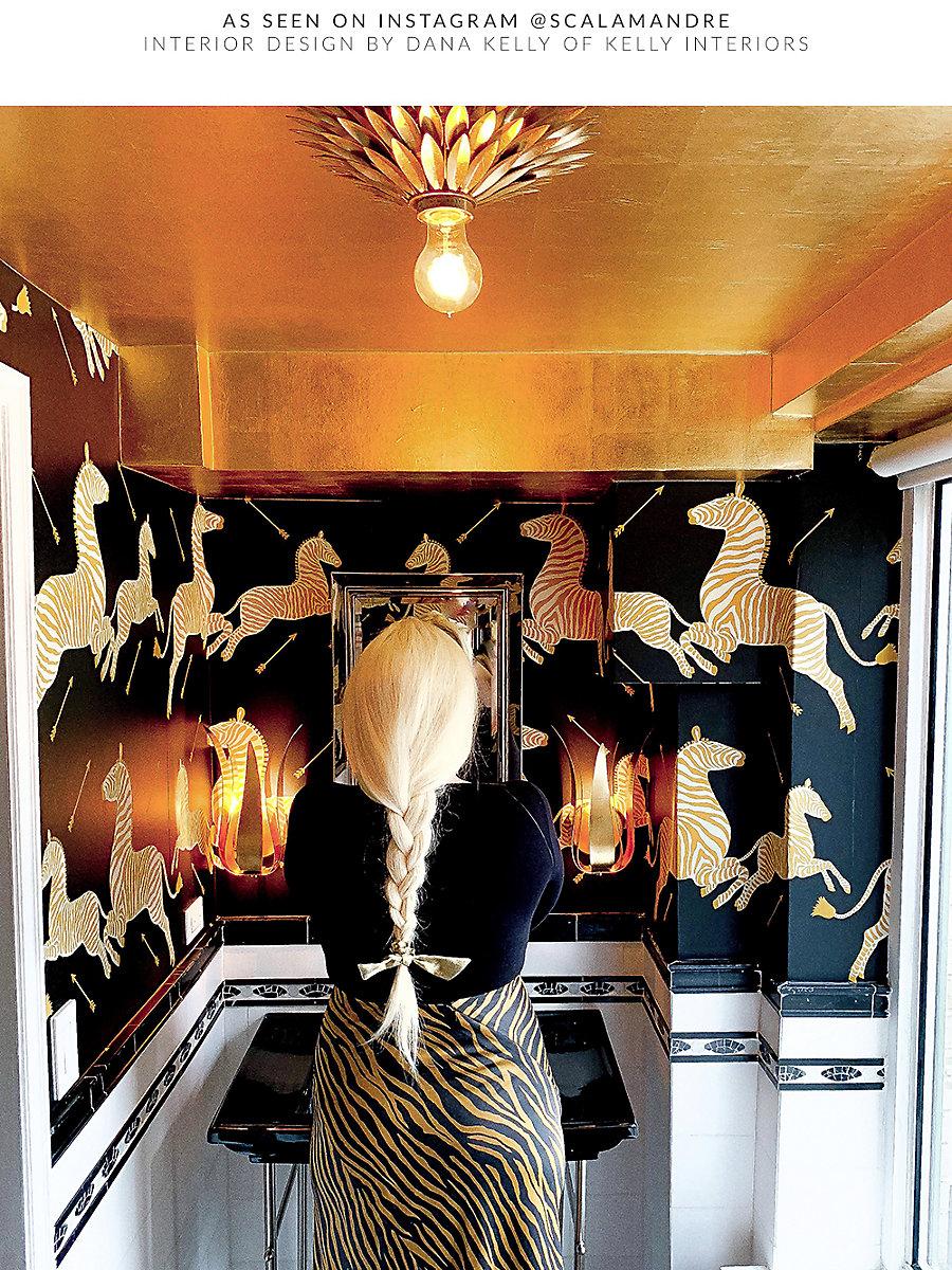 Scalamandre Zebras - Wallpaper - Trimmed Black Wallpaper