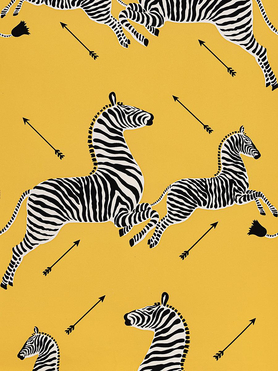 Scalamandre Zebras - Wallpaper - Trimmed Yellow Wallpaper