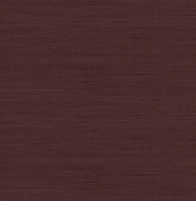 York Aubergine Classic Faux Grasscloth Peel & Stick Wallpaper