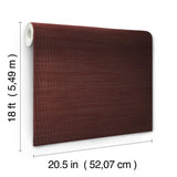 York Aubergine Classic Faux Grasscloth Peel & Stick Wallpaper
