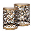 Mercana Rudebekia (Set of 2) 16L x 16W Gold Round Metal Accent Tables