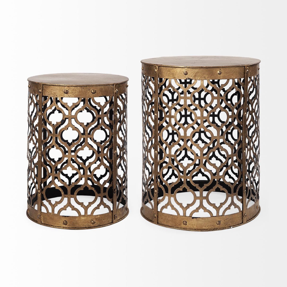 Mercana Rudebekia (Set of 2) 16L x 16W Gold Round Metal Accent Tables