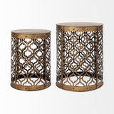 Mercana Rudebekia (Set of 2) 16L x 16W Gold Round Metal Accent Tables