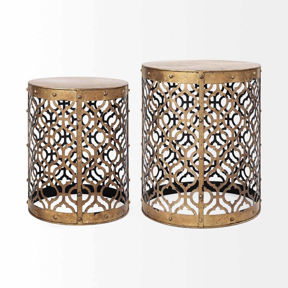 Mercana Rudebekia (Set of 2) 16L x 16W Gold Round Metal Accent Tables