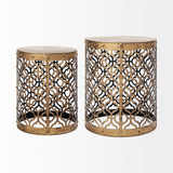 Mercana Rudebekia (Set of 2) 16L x 16W Gold Round Metal Accent Tables