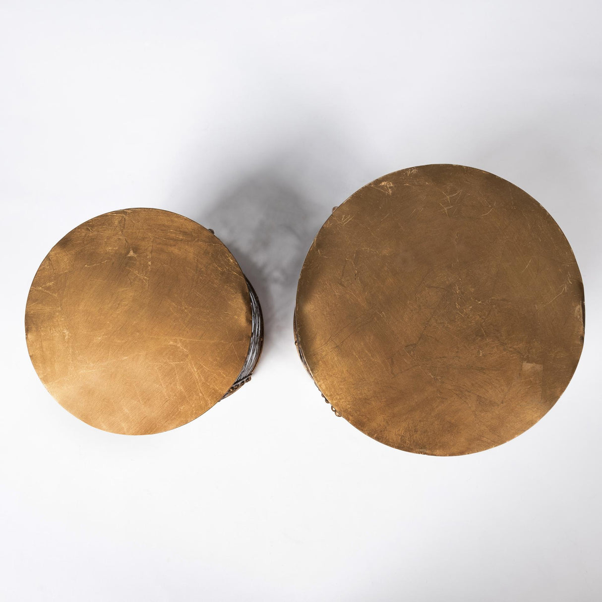 Mercana Rudebekia (Set of 2) 16L x 16W Gold Round Metal Accent Tables