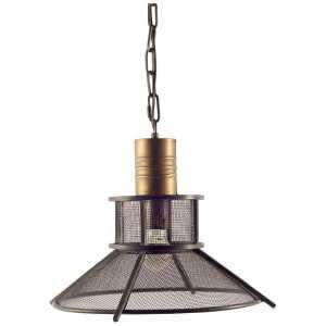 Mercana Romy 15x16 Black/Gold Meshed Metal Conical Pendant Light