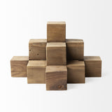 Mercana Rubik 15L x 10W Natural Wooden Cube Display Object