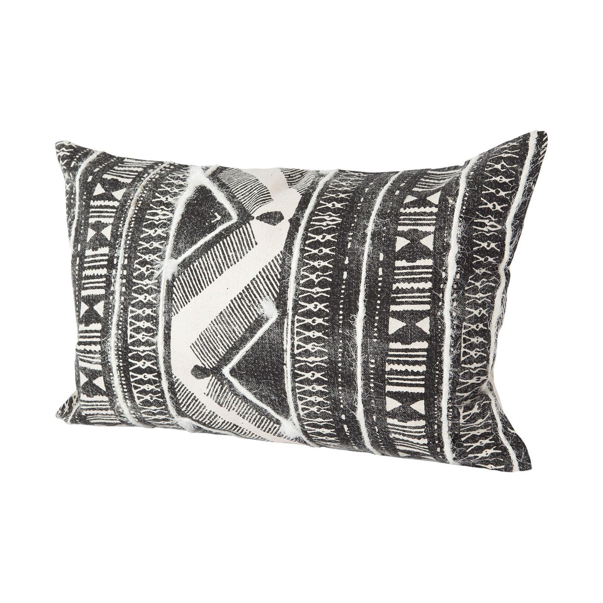 Mercana Beveridge II 14 x 26 Black And White Embroidered Pattern Decorative Pillow Cover
