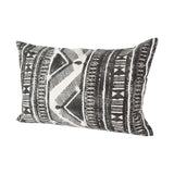 Mercana Beveridge II 14 x 26 Black And White Embroidered Pattern Decorative Pillow Cover