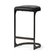 Mercana Tyson 31" Seat Height Black Leather Seat Black Metal Frame Stool