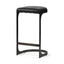 Mercana Tyson 31" Seat Height Black Leather Seat Black Metal Frame Stool