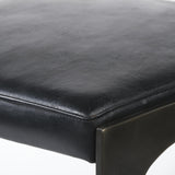 Mercana Tyson 31" Seat Height Black Leather Seat Black Metal Frame Stool