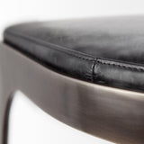 Mercana Tyson 31" Seat Height Black Leather Seat Black Metal Frame Stool