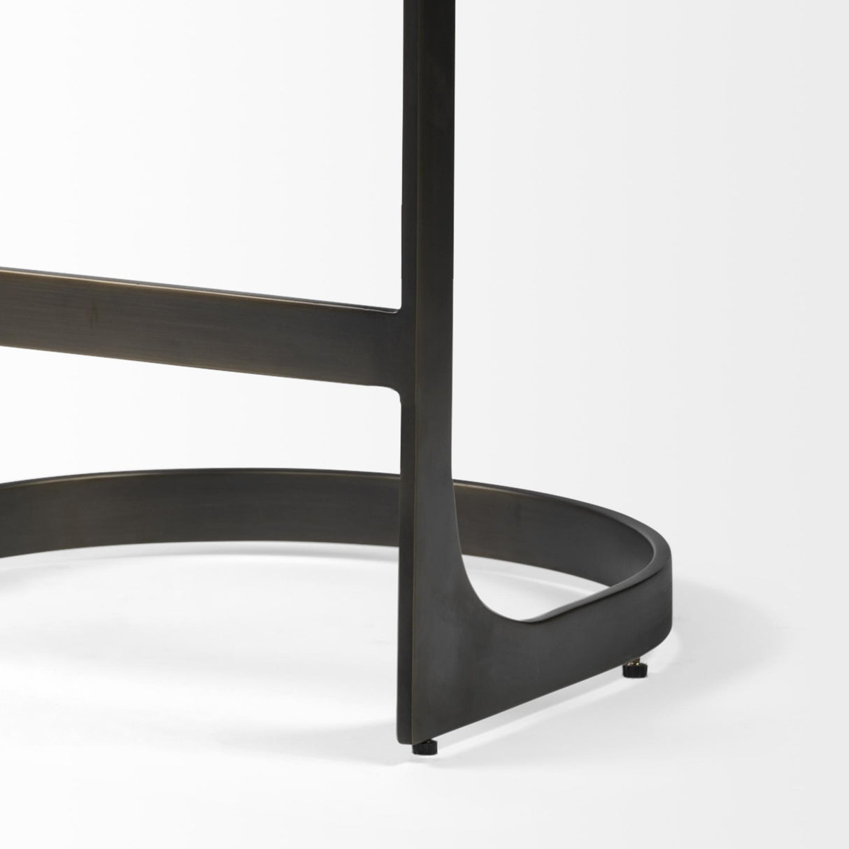 Mercana Tyson 31" Seat Height Black Leather Seat Black Metal Frame Stool