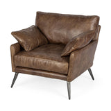 Mercana Cochrane I 33L x 33W x 32.25H Brown Leather Wrapped Chair