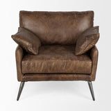 Mercana Cochrane I 33L x 33W x 32.25H Brown Leather Wrapped Chair
