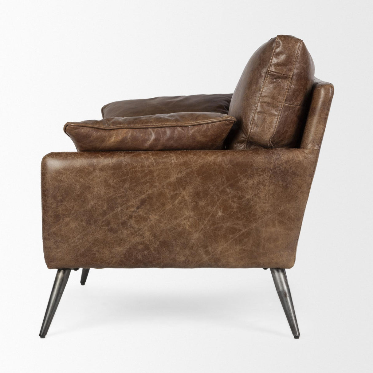 Mercana Cochrane I 33L x 33W x 32.25H Brown Leather Wrapped Chair