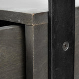 Mercana Vidro 54x30 Rectangular Glass Top Black Solid Wood Drawers & Black Frame Coffee Table