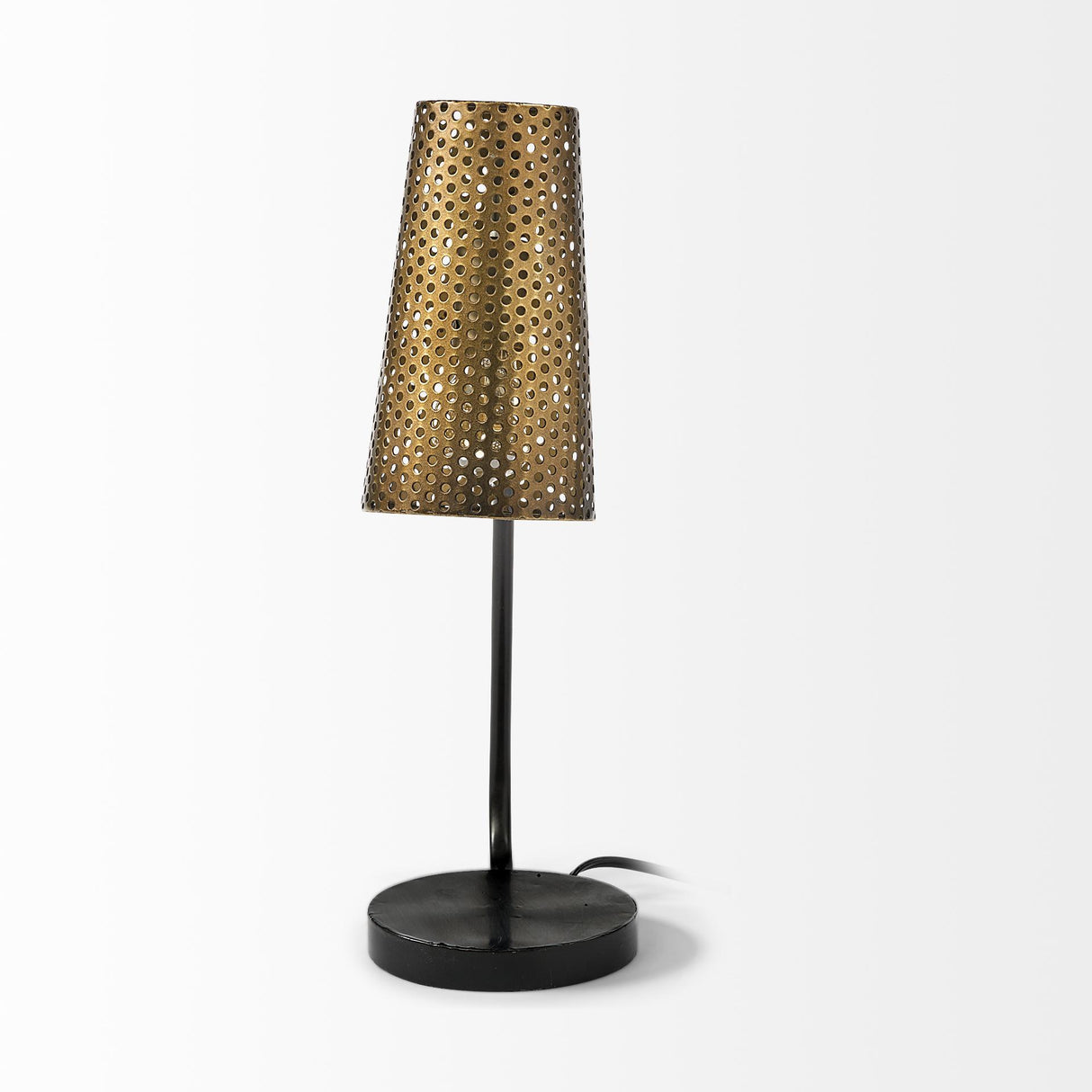 Mercana Wesley II (22.4"H) Gold/Black Perforated Metal Shade Table Lamp