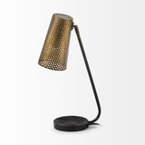 Mercana Wesley II (22.4"H) Gold/Black Perforated Metal Shade Table Lamp