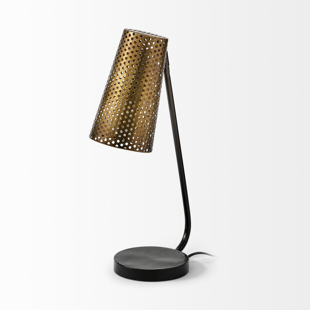 Mercana Wesley II (22.4"H) Gold/Black Perforated Metal Shade Table Lamp