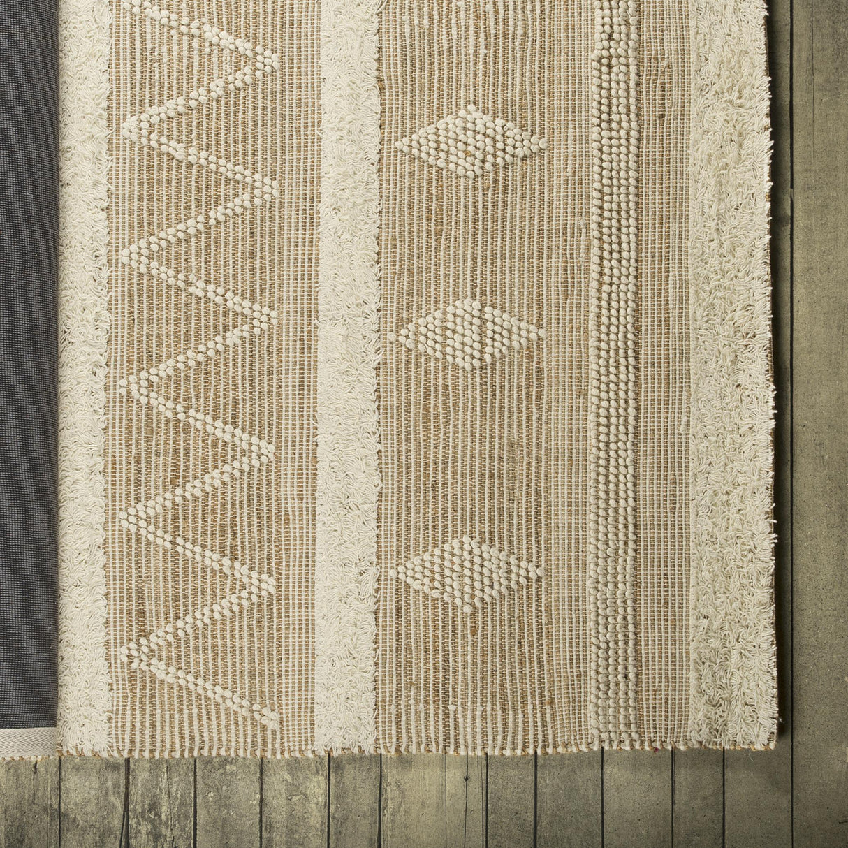Mercana Paloma I 96 x 60 Brown/Cream Hemp/Wool Raised Detail Rug