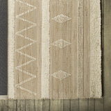 Mercana Paloma I 96 x 60 Brown/Cream Hemp/Wool Raised Detail Rug
