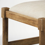 Mercana Trixie Cream Upholstered Seat Brown Wood Frame Counter Stool