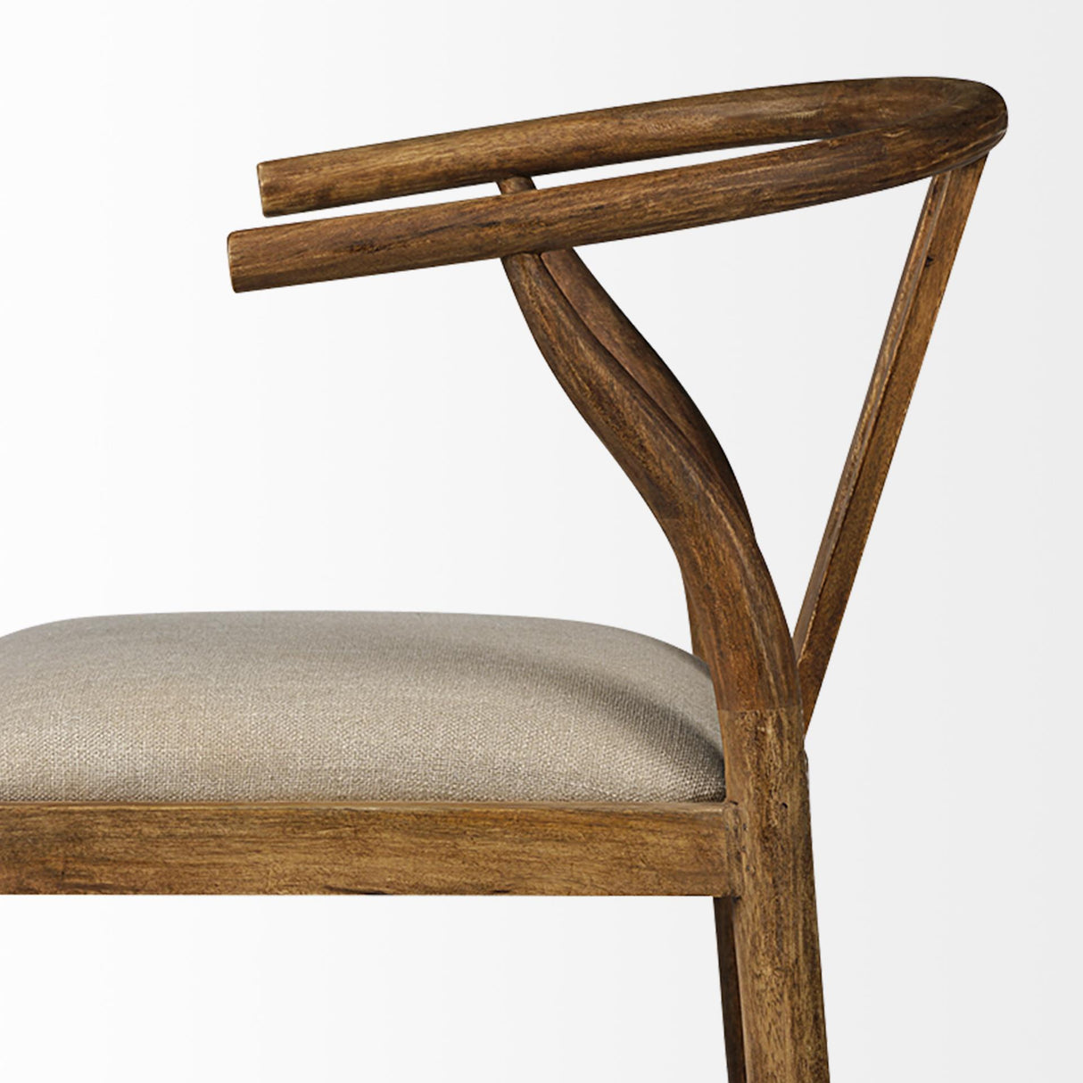 Mercana Trixie Cream Upholstered Seat Brown Wood Frame Bar Stool