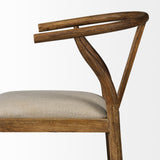 Mercana Trixie Cream Upholstered Seat Brown Wood Frame Bar Stool