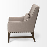 Mercana Kensington Beige Linen Fabric and Wood Accent Chair