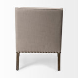Mercana Kensington Beige Linen Fabric and Wood Accent Chair