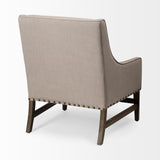 Mercana Kensington Beige Linen Fabric and Wood Accent Chair
