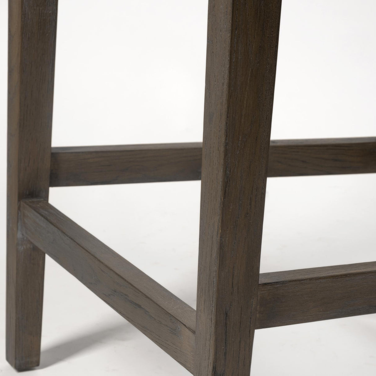 Mercana Kensington 27.5" Seat Height Beige Fabric Seat Brown Wood Frame Counter Stool